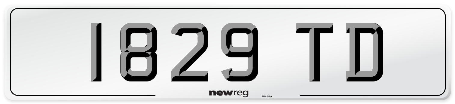 1829 TD Number Plate from New Reg